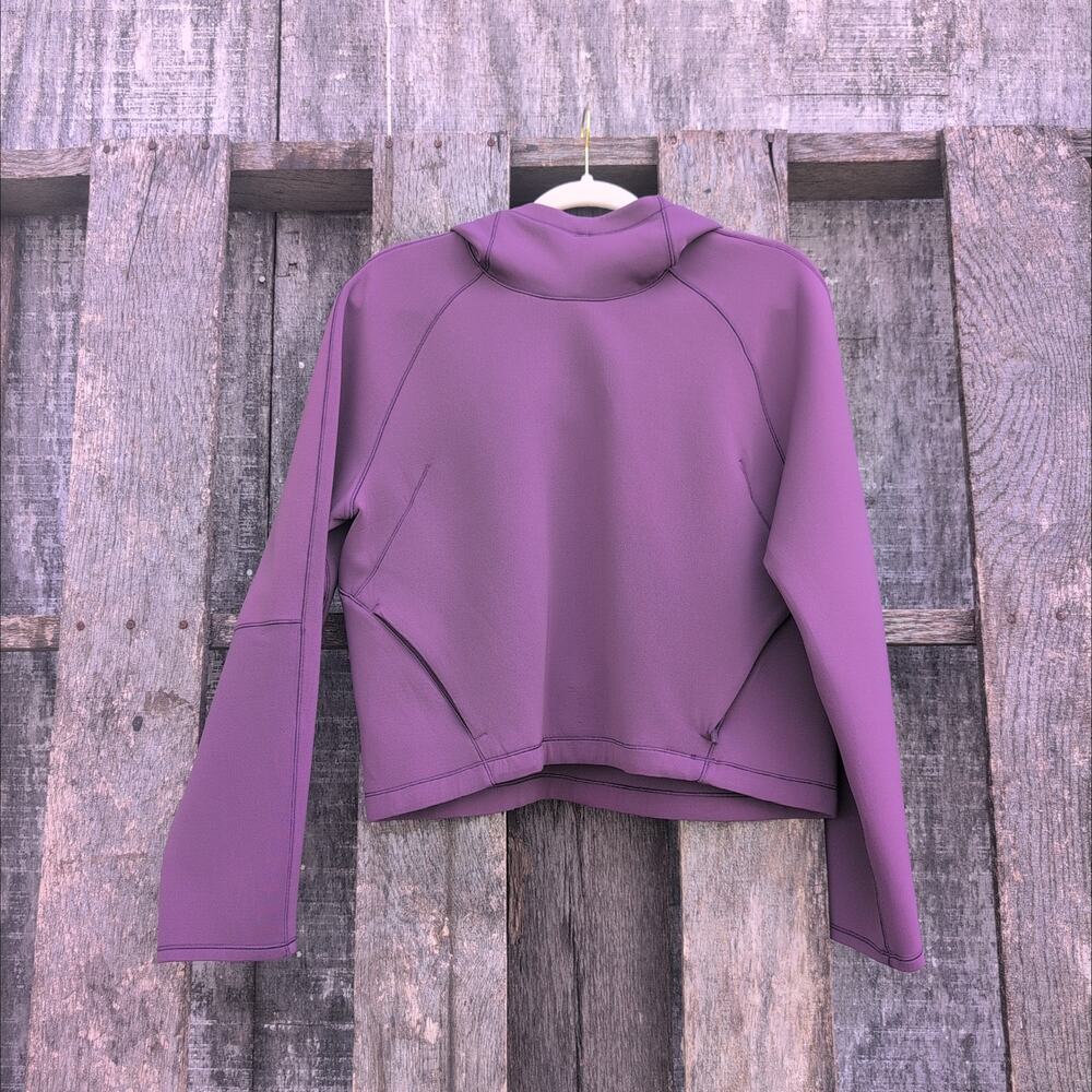 Lululemon Airwrap Modal Cropped Hoodie Pullover Eggplant Size 6